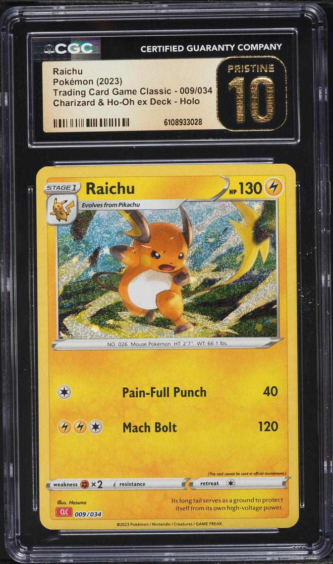 2023 #009 Raichu CGC 10 Pristine Trading Card Game Classic - CLV, CLC, CLB - English Pokemon