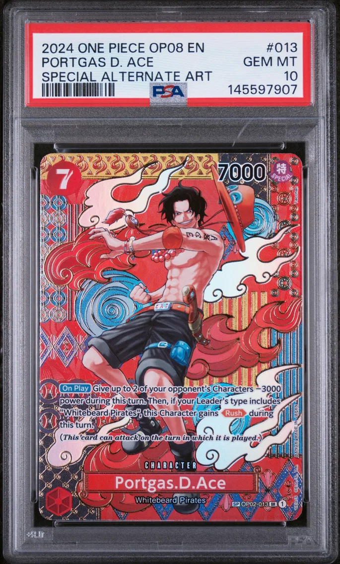 2024 #013 Portgas D. Ace PSA 10 One Piece OP08-Two Legends