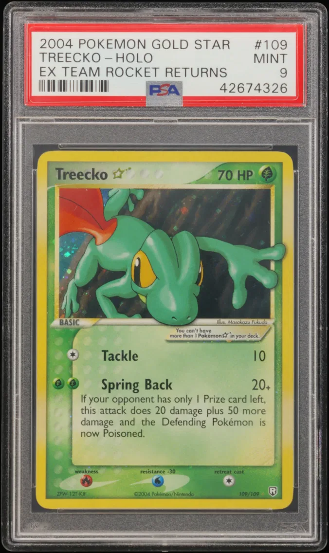 2004 #109 Treecko-Holo Gold Star PSA 9 EX Team Rocket Returns