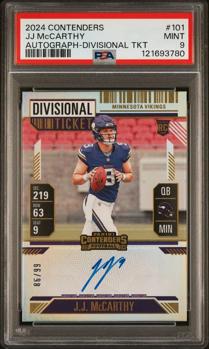 2024 #101 JJ McCarthy PSA 9 Panini Contenders