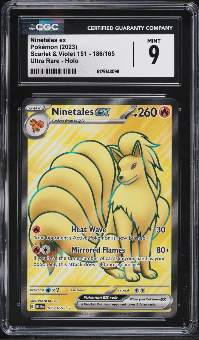 2023 Pokemon Scarlet & Violet 151 Full Art Ninetales EX #186 CGC 9 MINT