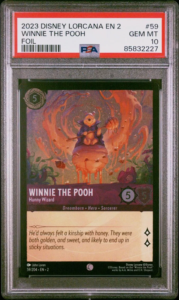 2023 #59 Winnie the Pooh - Hunny Wizard PSA 10 Disney Lorcana EN 2-Rise of the Floodborn