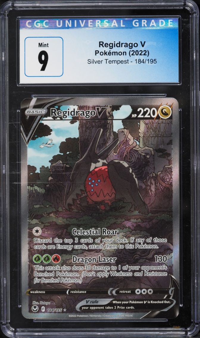 2022 Pokemon Sword & Shield Silver Tempest Alt Art Regidrago V #184 CGC 9 MINT
