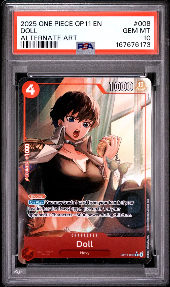 2025 #008 Doll PSA 10 One Piece OP11-A Fist of Divine Speed