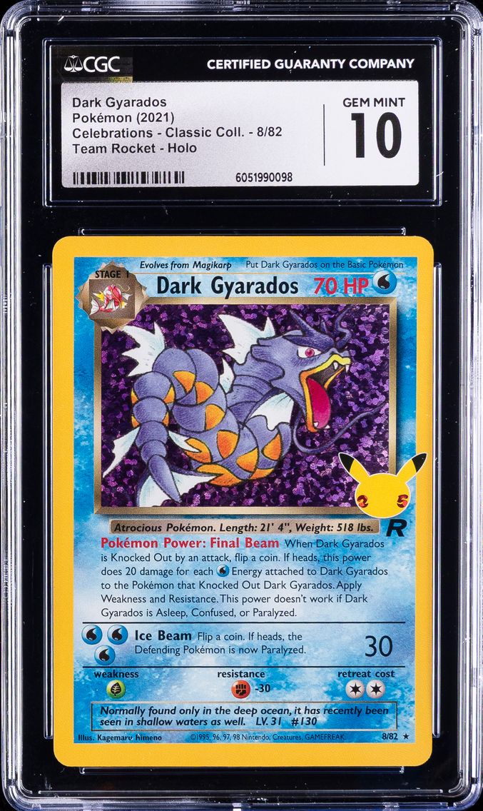 2021 #8 Dark Gyarados-Holo CGC 10 Celebrations Classic Collection Pokemon