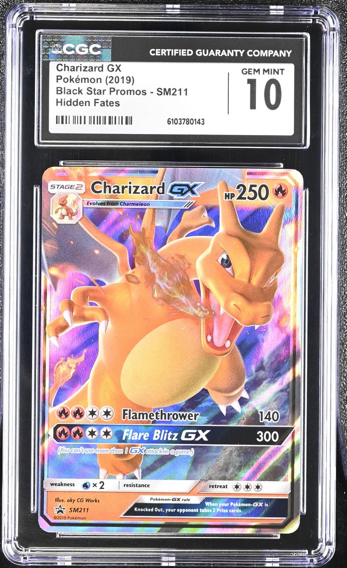 2019 #SM211 Charizard GX CGC 10 Black Star Promos - Sun & Moon - English
