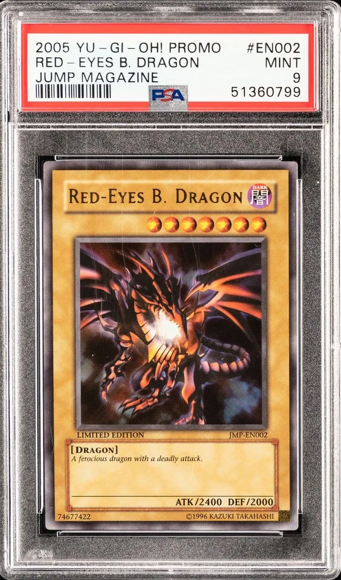2005 YU-GI-OH PROMO SHONEN JUMP MAGAZINE LIMITED EDITION RED-EYES B. DRAGON JUMP-EN002 PSA 9