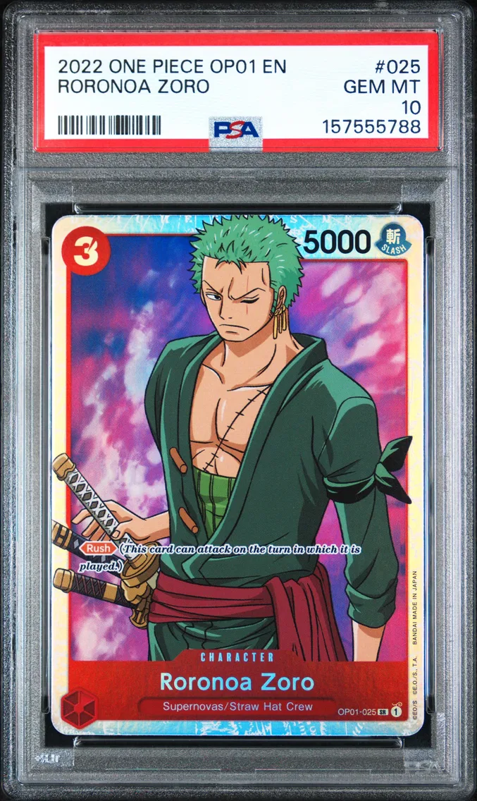 2022 #025 Roronoa Zoro PSA 10 One Piece OP01-Romance Dawn
