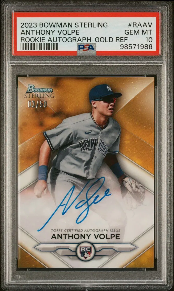 2023 #RAAV Anthony Volpe PSA 10 Bowman Sterling Rookie Autographs