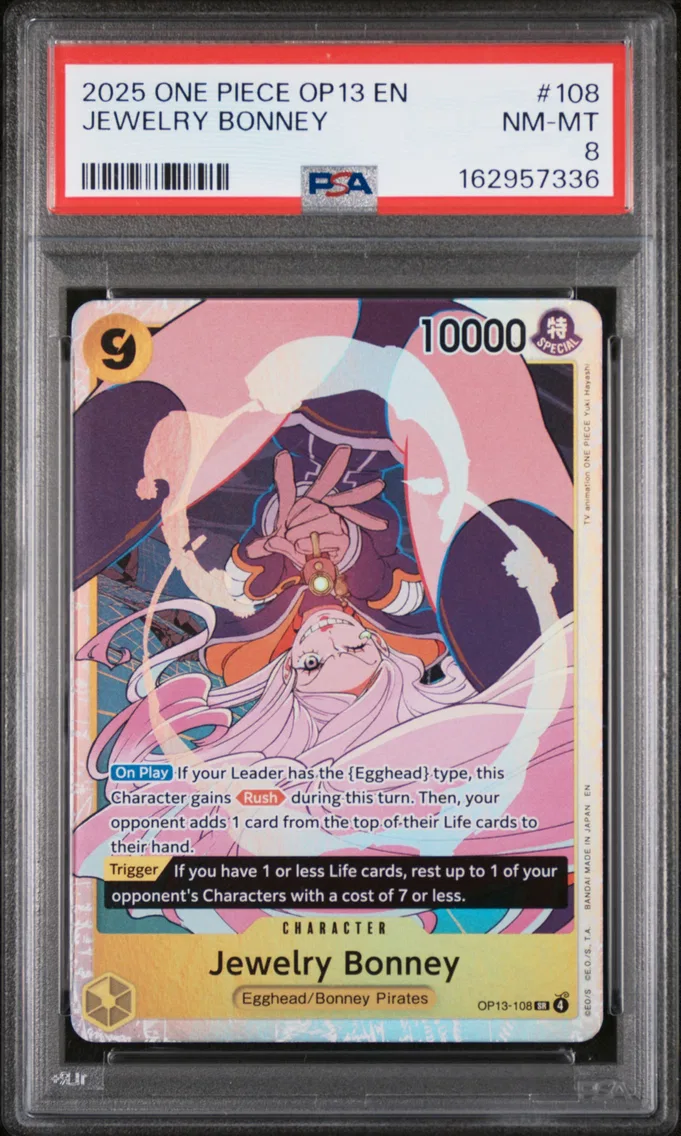 2025 #108 Jewelry Bonney PSA 8 One Piece OP13-Carrying on His Will