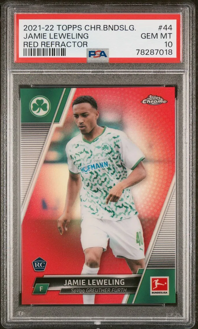 2021 #44 Jamie Leweling PSA 10 Topps Chrome Bundesliga