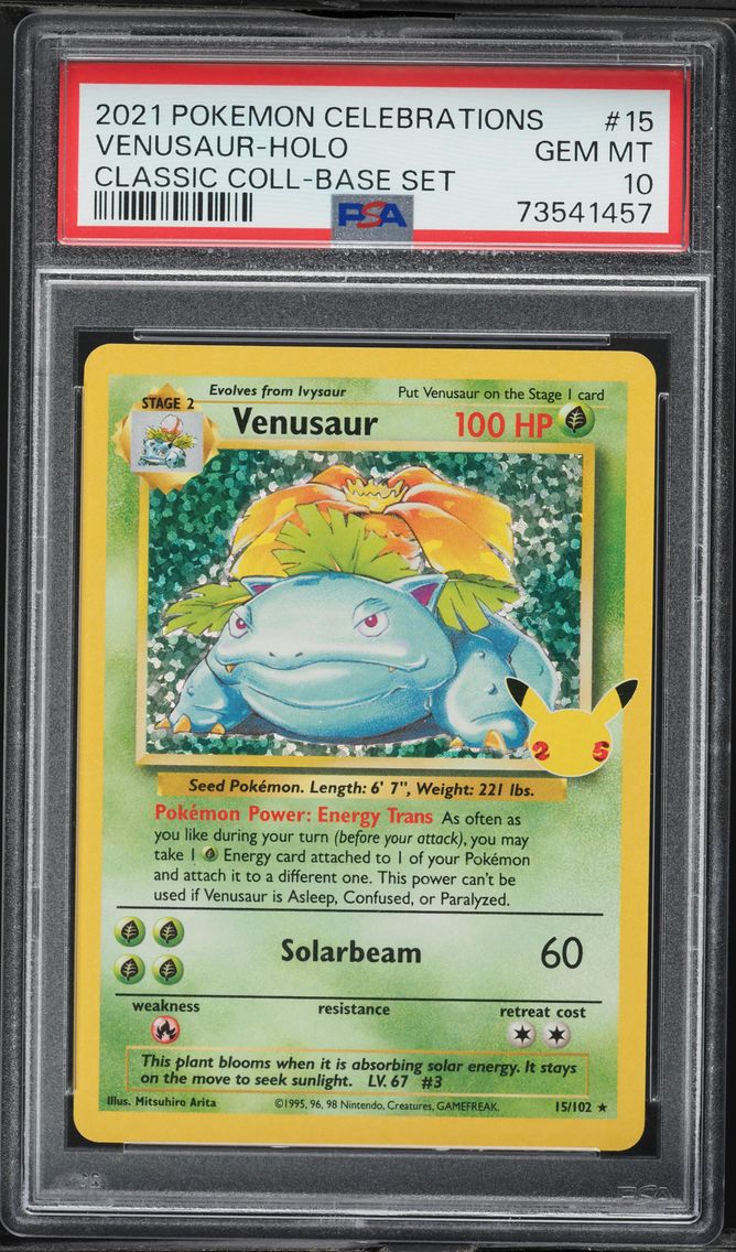 2021 #15 Venusaur-Holo PSA 10 Celebrations Classic Collection Pokemon