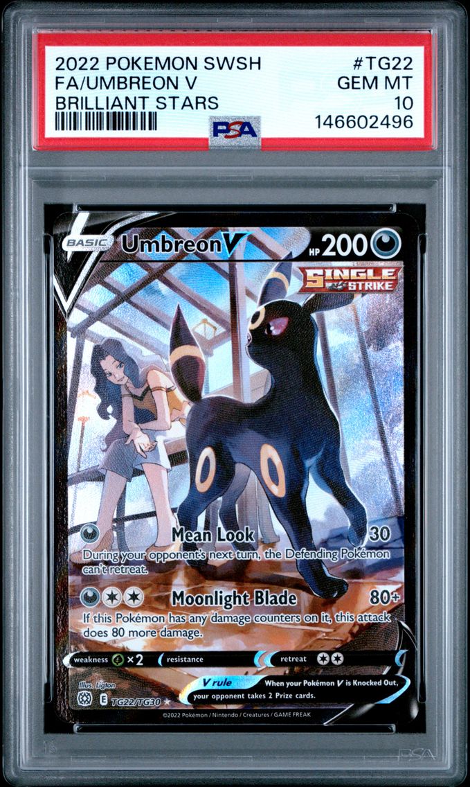 2022 #TG22 Full Art/Umbreon V PSA 10 Sword & Shield Brilliant Stars Pokemon
