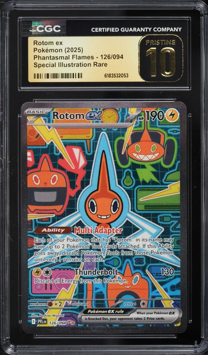2025 #126 Rotom EX CGC 10 Pokemon Mega Evolution Phantasmal Flames SIR