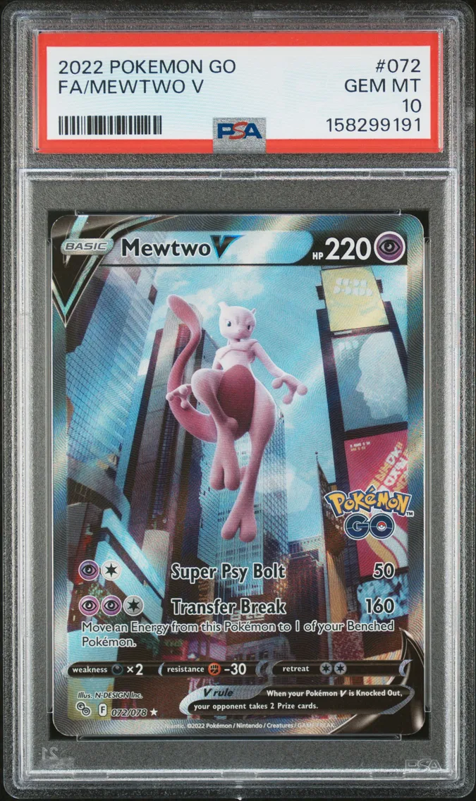 2022 #072 Full Art/Mewtwo V PSA 10 Go