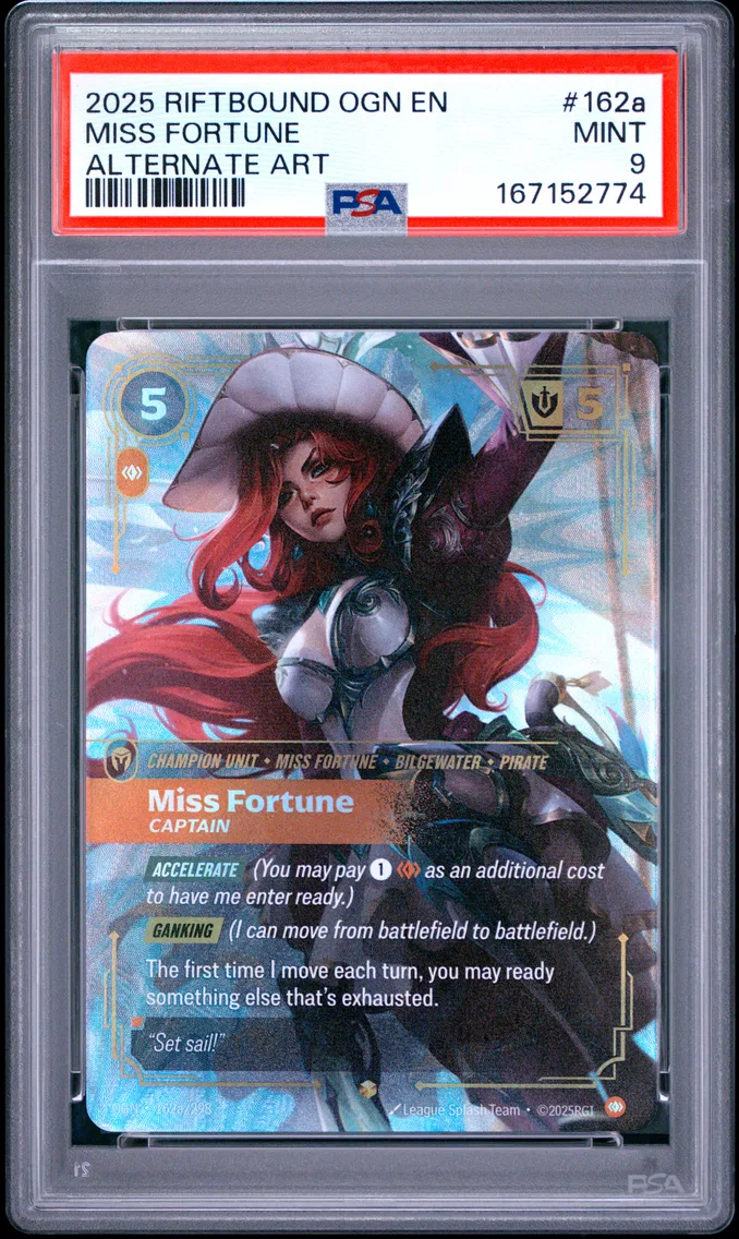 2025 #162a Miss Fortune - Captain PSA 9 Riftbound: League of Legends Ogn-Origins