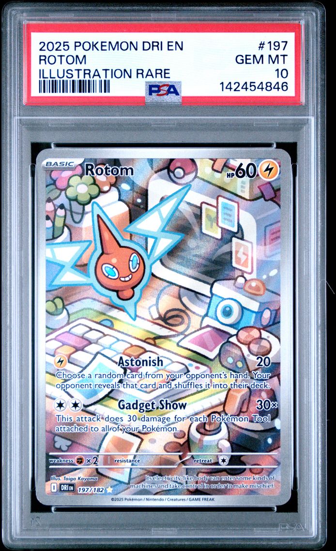 2025 #197 Rotom PSA 10 Dri EN-Destined Rivals Pokemon