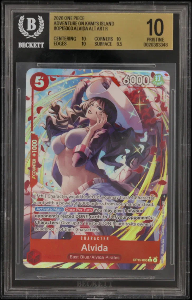 2026 #OP15003 Alvida ALT ART R BGS 10 One Piece Card Game Adventure on KAMI's Island