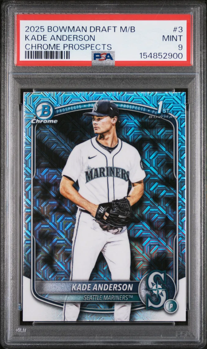 2025 #3 Kade Anderson PSA 9 Bowman Draft Mega Box Chrome Prospects