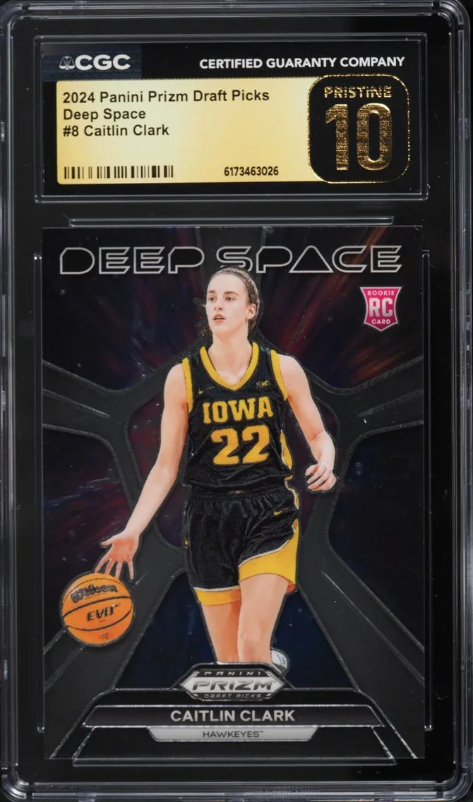 2024 Panini Prizm Draft Picks Deep Space Caitlin Clark ROOKIE #8 CGC 10 PRISTINE