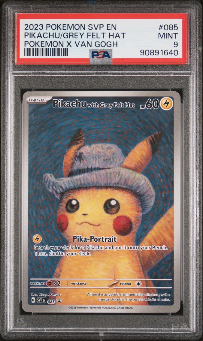 2023 #085 PIKACHU WITH GREY FELT HAT PSA 9 POKEMON SVP EN-SV BLACK STAR PROMO | POKEMON X VAN GOGH