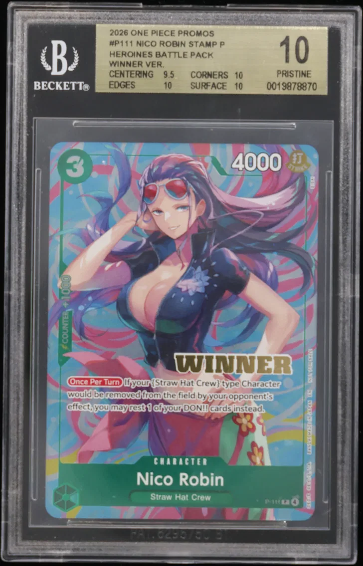 2026 #P111 Nico Robin STAMP P/(Heroines Battle Pack Winner ver.) BGS 10 One Piece Card Game Promos