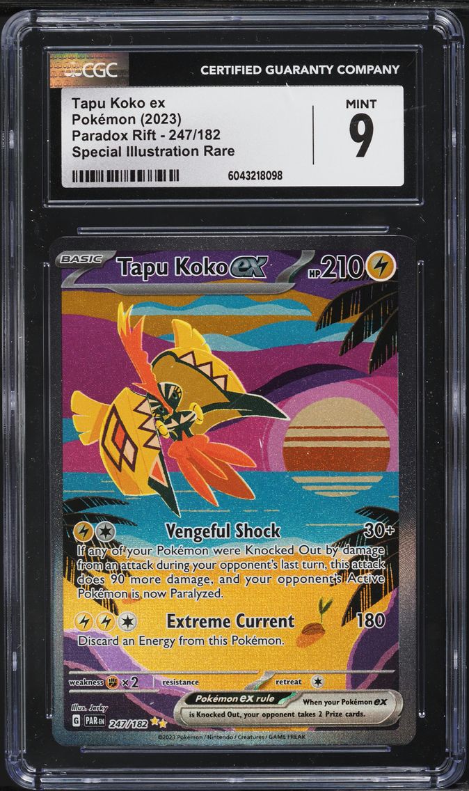 2023 #247 Tapu Koko EX CGC 9 Par EN-Paradox Rift Pokemon