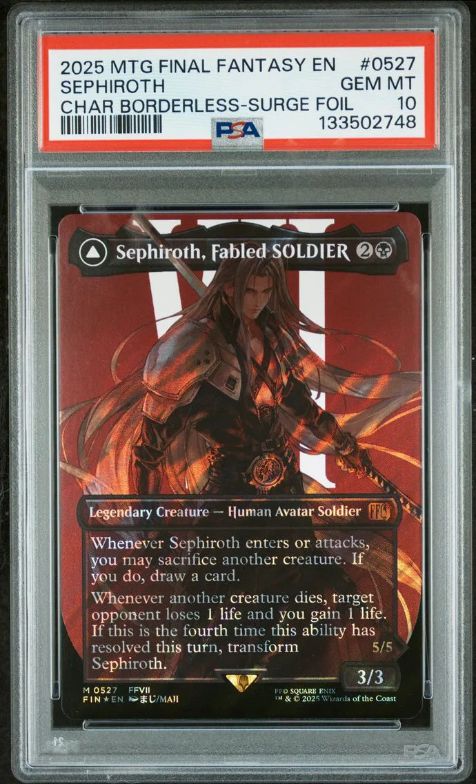 2025 #0527 Sephiroth, Fabled Soldier/Sephiroth, One-Winged Angel PSA 10 Final Fantasy Magic The Gathering