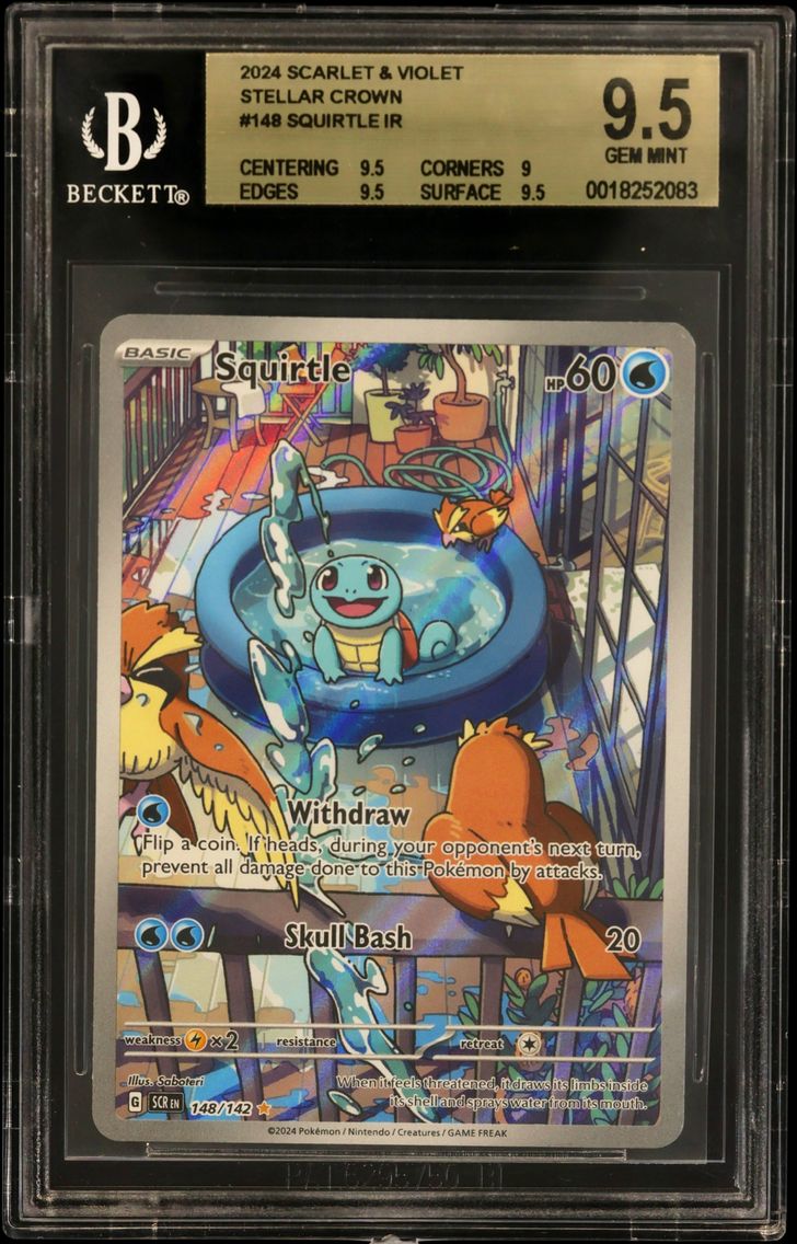 2024 #148 Squirtle IR BGS 9.5 TCG Scarlet & Violet Stellar Crown