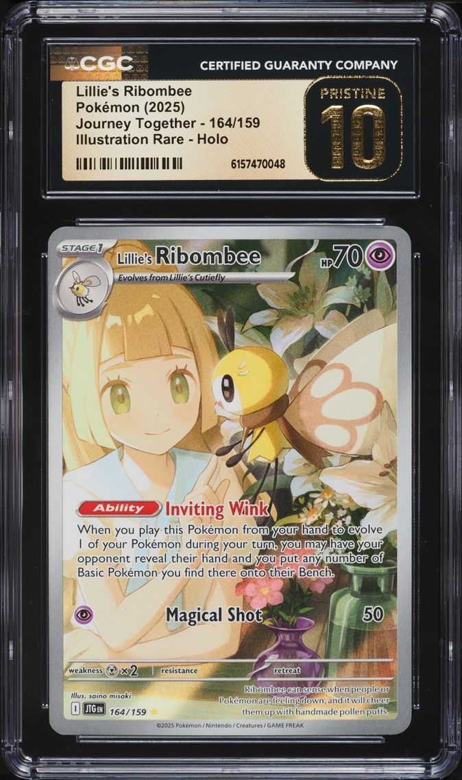 2025 Pokemon Scarlet & Violet Journey Together IR Lillie's Ribombee #164 CGC 10 PRISTINE