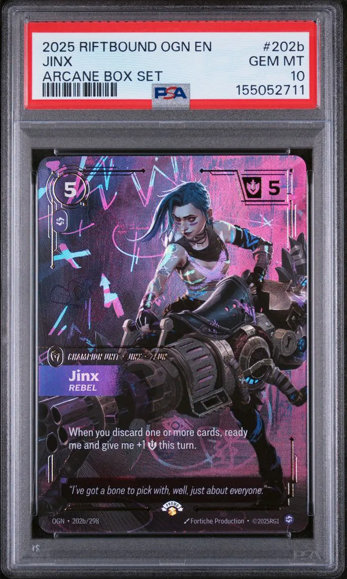 2025 #202b Jinx - Rebel PSA 10 Riftbound: League of Legends Ogn-Origins