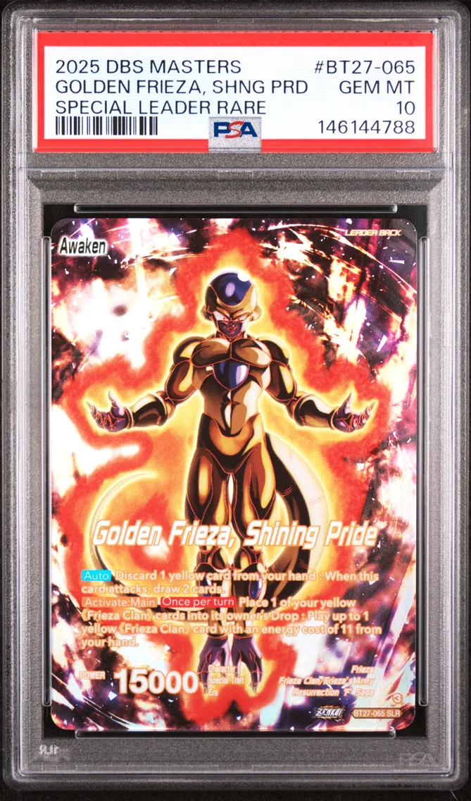 2025 #BT27-065 Frieza/Golden Frieza, Shining Pride PSA 10 Dragon Ball Super Card Game Masters Series 27 History of Z