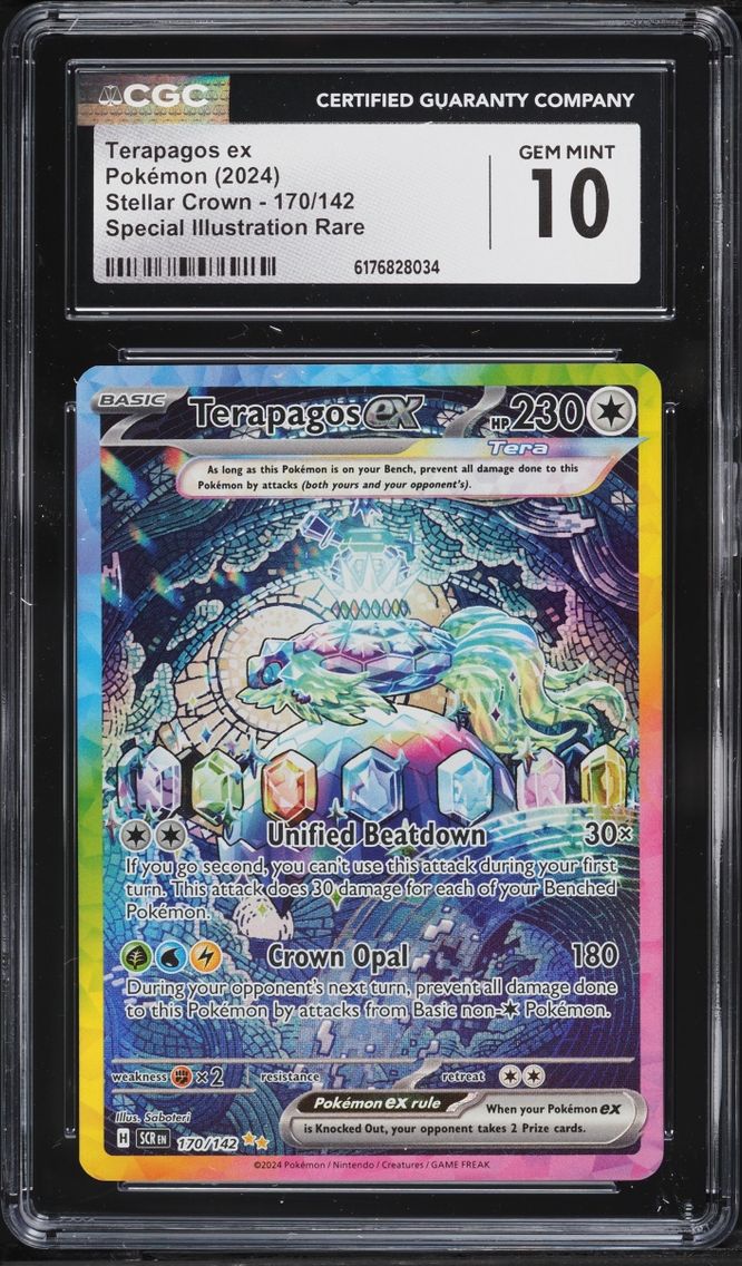 2024 Pokemon Scarlet & Violet Stellar Crown SIR Terapagos Ex #170 CGC 10 GEM MINT