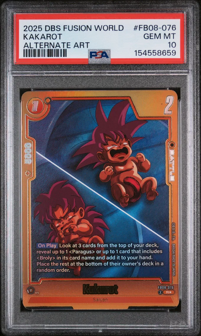 2025 #FB08-076 Kakarot PSA 10 Dragon Ball Super Card Game Fusion World Saiyan's Pride