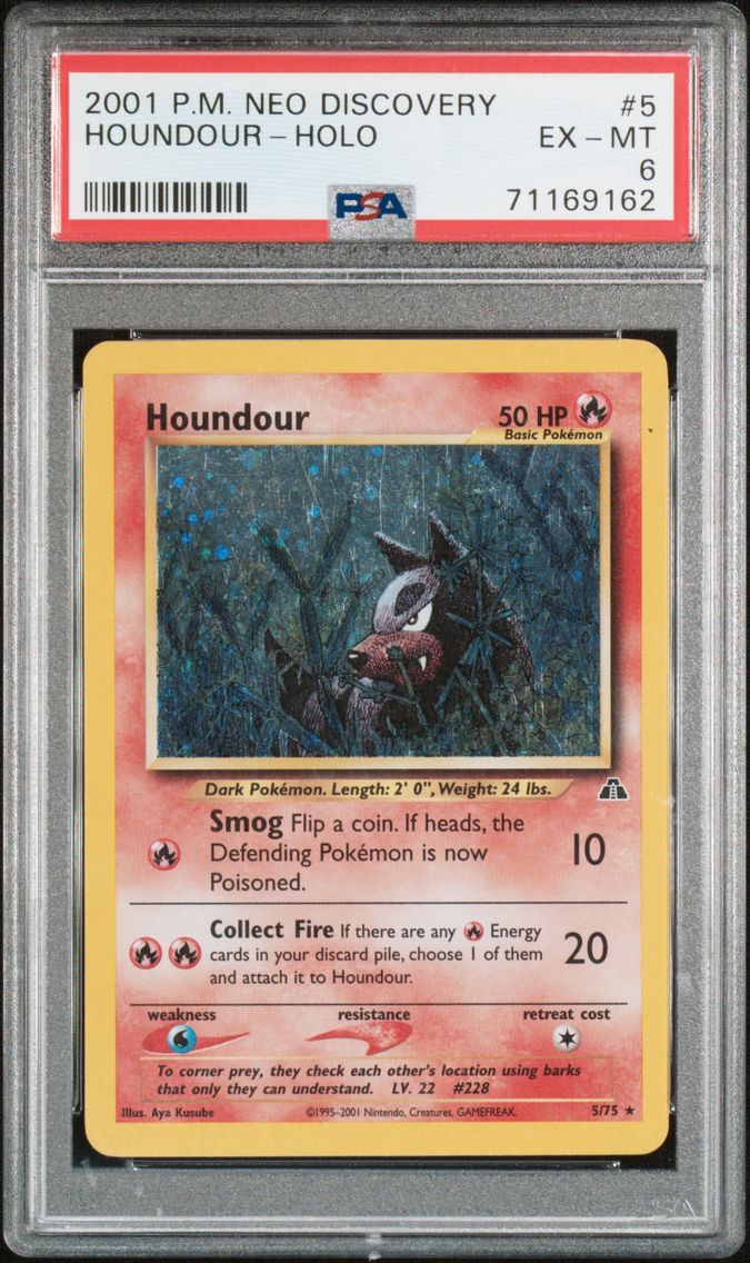 2001 #5 Houndour-Holo PSA 6 Neo Discovery