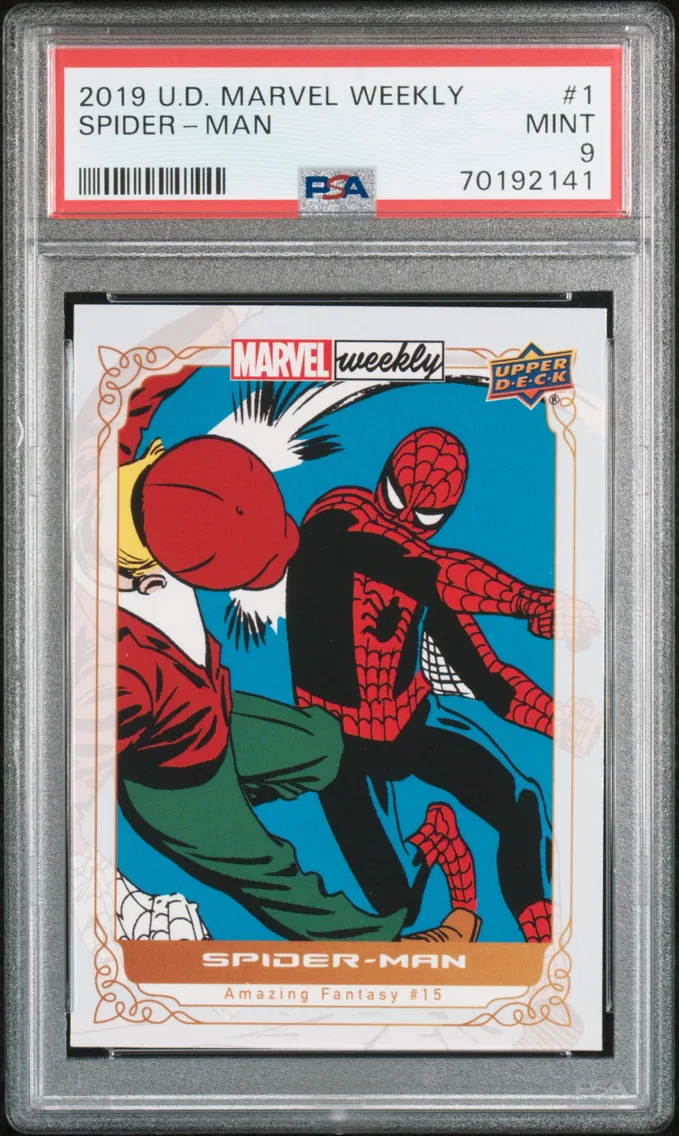 2019 #1 Spider-Man PSA 9 Upper Deck Marvel Weekly