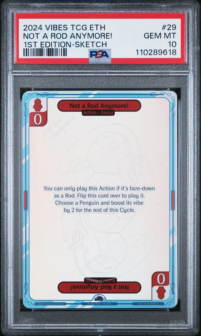 2024 #29 NOT A ROD ANYMORE! PSA 10 VIBES TCG ENTER THE HUDDLE | 1ST EDITION-SKETCH