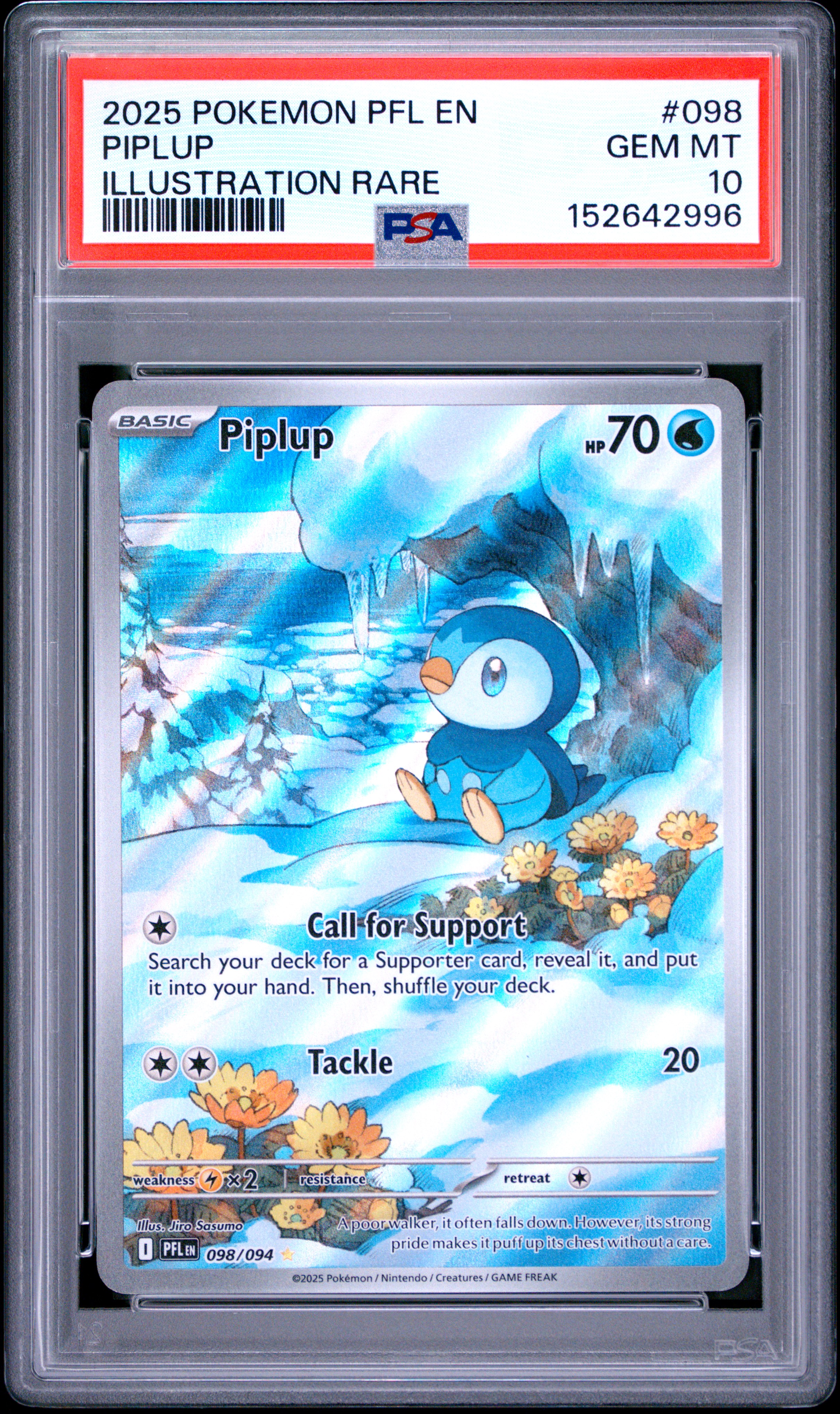 2025 #098 Piplup PSA 10 Pfl En-Phantasmal Flames