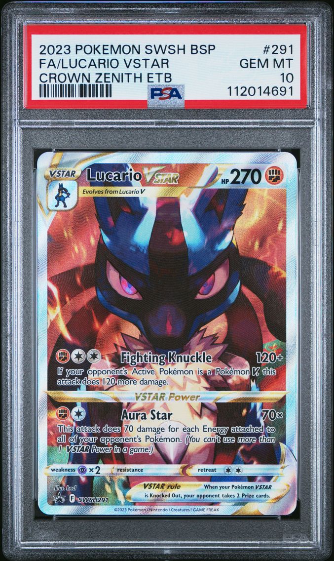 2023 #291 Full Art/Lucario Vstar PSA 10 Swsh Black Star Promo Pokemon