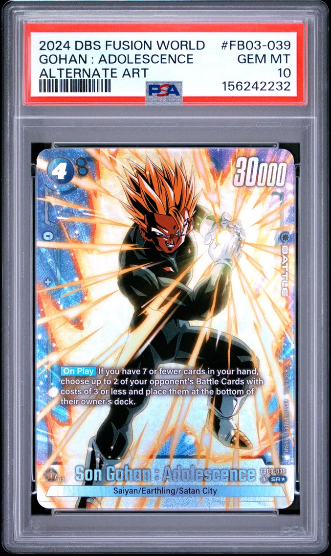2024 #FB03-039 Son Gohan : Adolescence PSA 10 Dragon Ball Super Card Game Fusion World Raging Roar