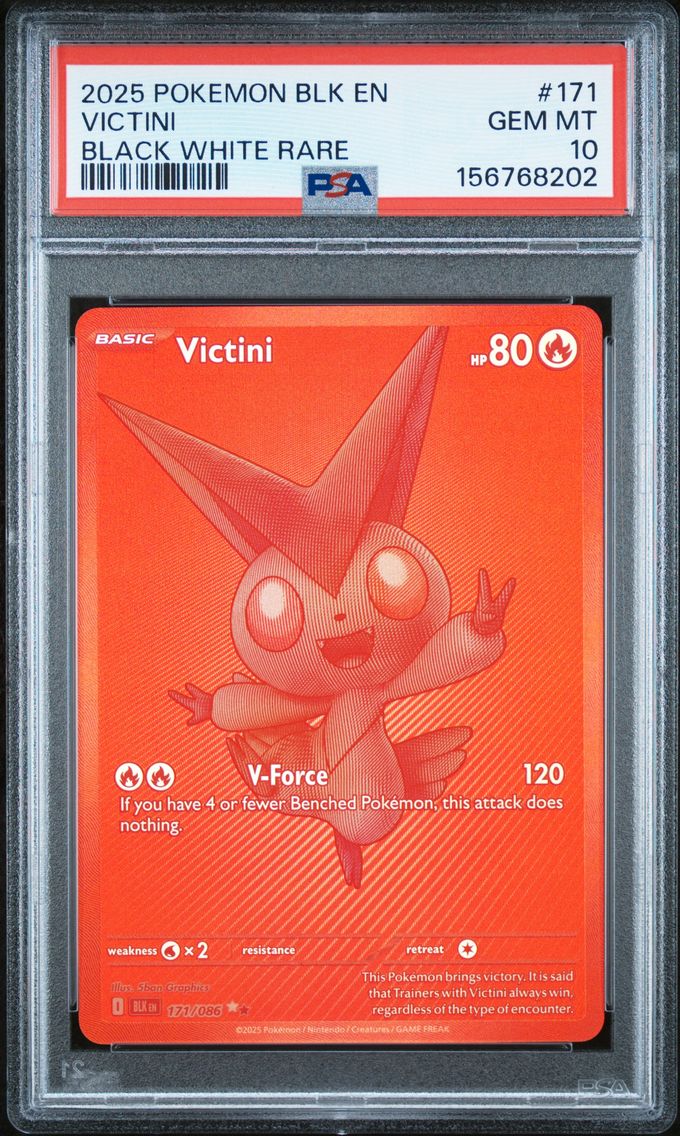 2025 #171 Victini PSA 10 Blk EN-Black Bolt