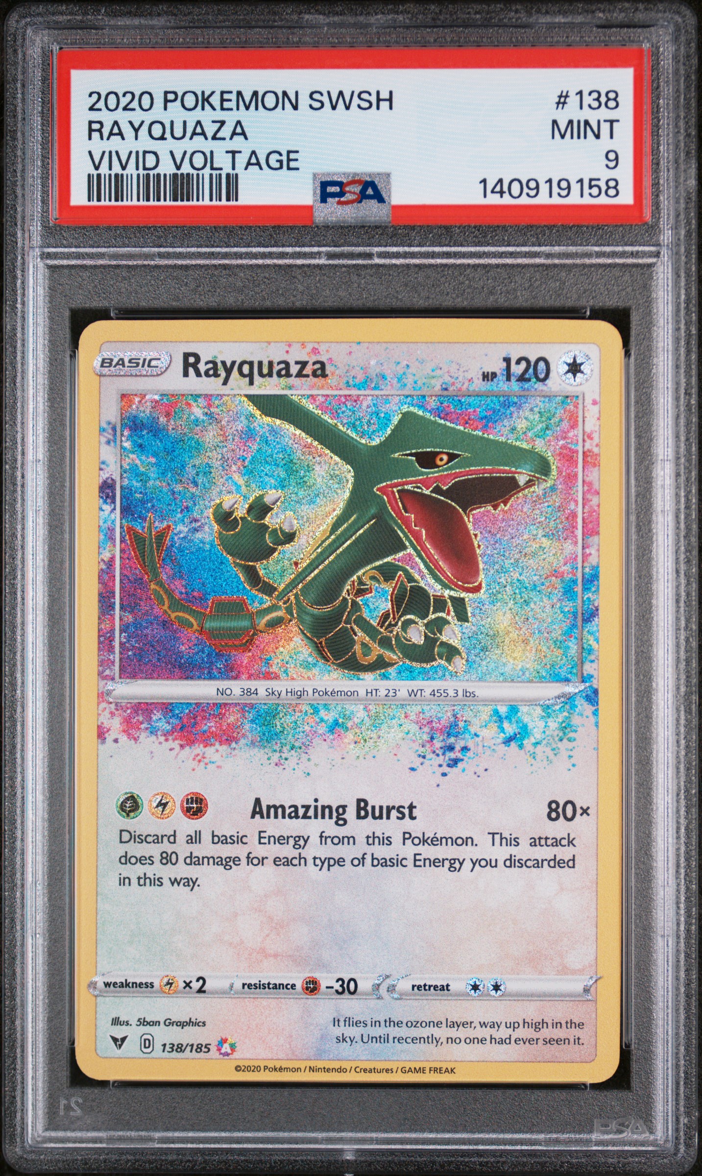 2020 #138 Rayquaza PSA 9 Sword & Shield Vivid Voltage