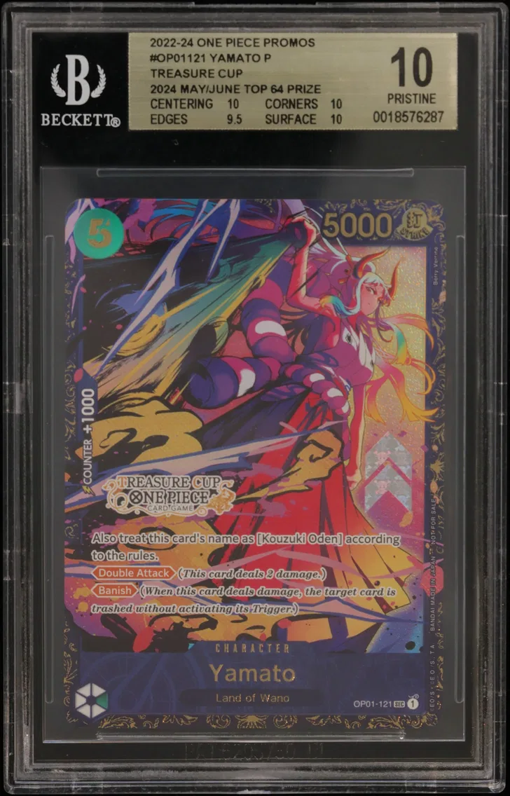 2022 #OP01121 Yamato SEC/(Treasure Cup 2024 May/June Top 64 Prize) BGS 10 One Piece Card Game Promos
