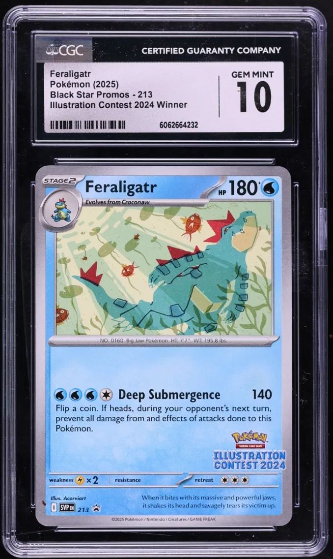2025 Pokemon Scarlet & Violet Promo Illustration Contest '24 Winner Feraligatr #213 CGC 10 GEM