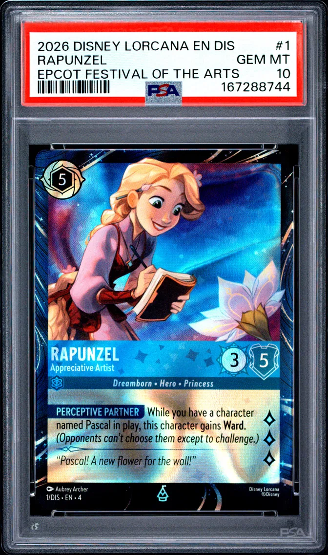 2026 #1 Rapunzel - Appreciative Artist PSA 10 Disney Lorcana EN Dis-Magical Places Promo