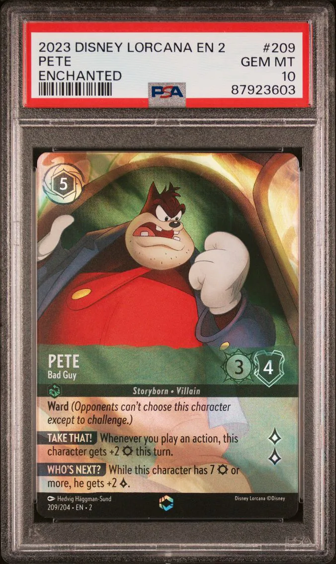 2023 #209 Pete - Bad Guy PSA 10 Disney Lorcana EN 2-Rise of the Floodborn