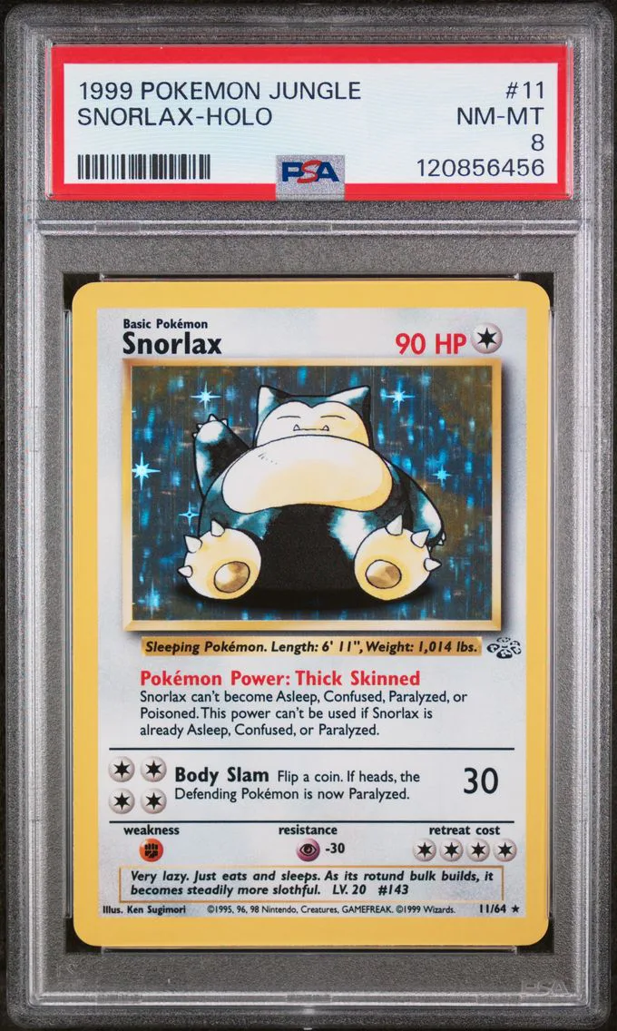 1999 #11 Snorlax-Holo PSA 8 Jungle Pokemon