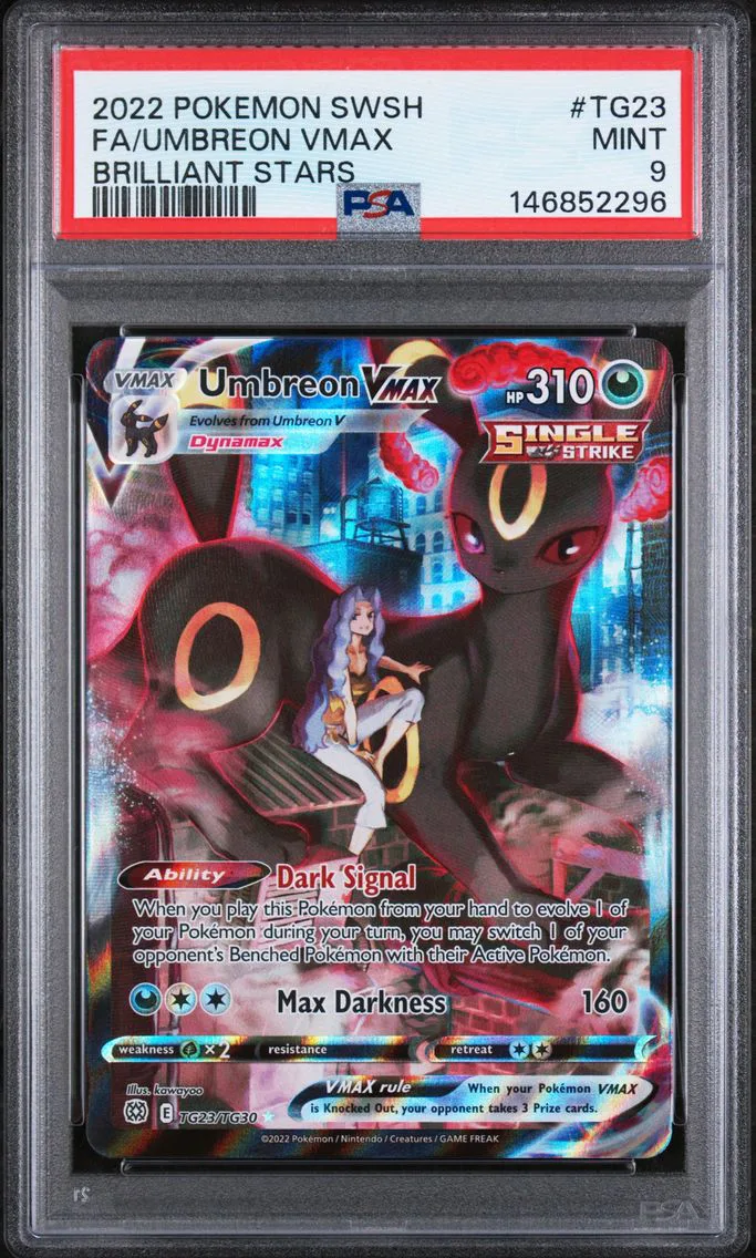 2022 #TG23 Full Art/Umbreon Vmax PSA 9 Sword & Shield Brilliant Stars