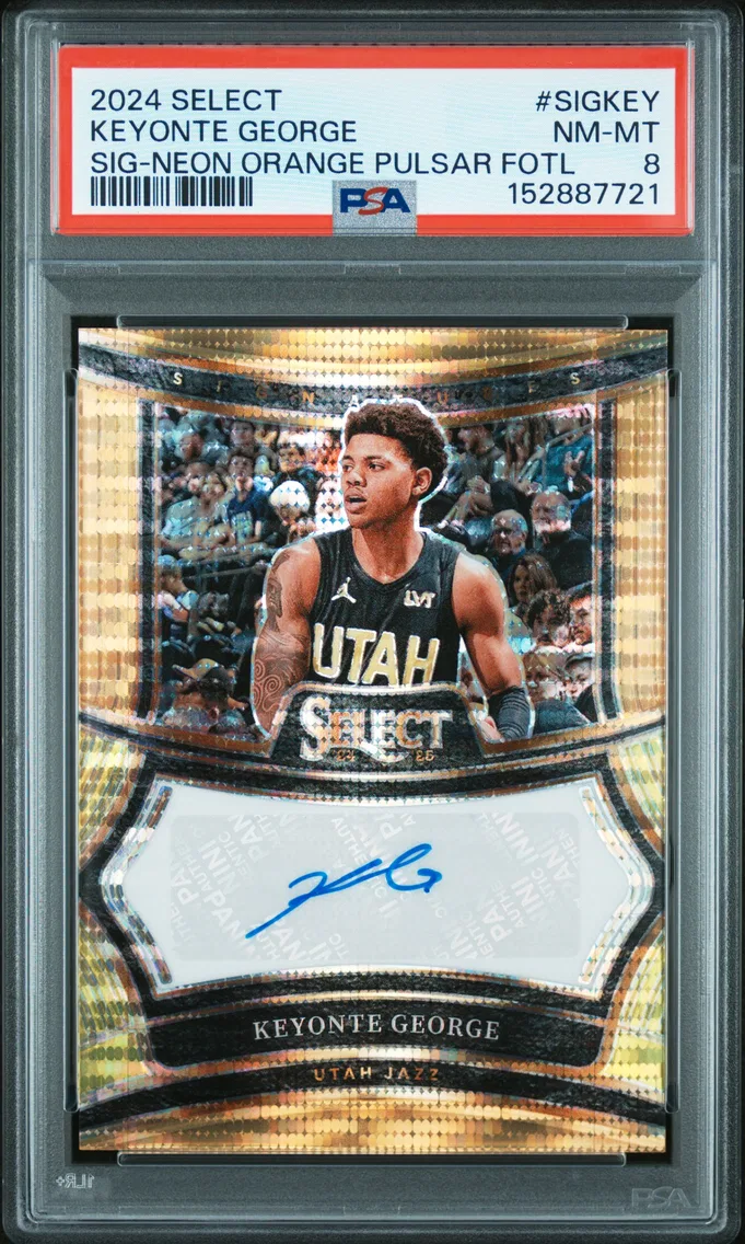 2024 #SIGKEY Keyonte George PSA 8 Panini Select Signatures