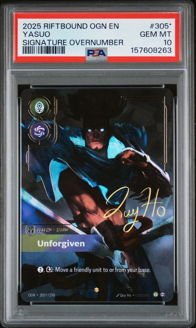2025 #305* Yasuo - Unforgiven PSA 10 Riftbound: League of Legends Ogn-Origins